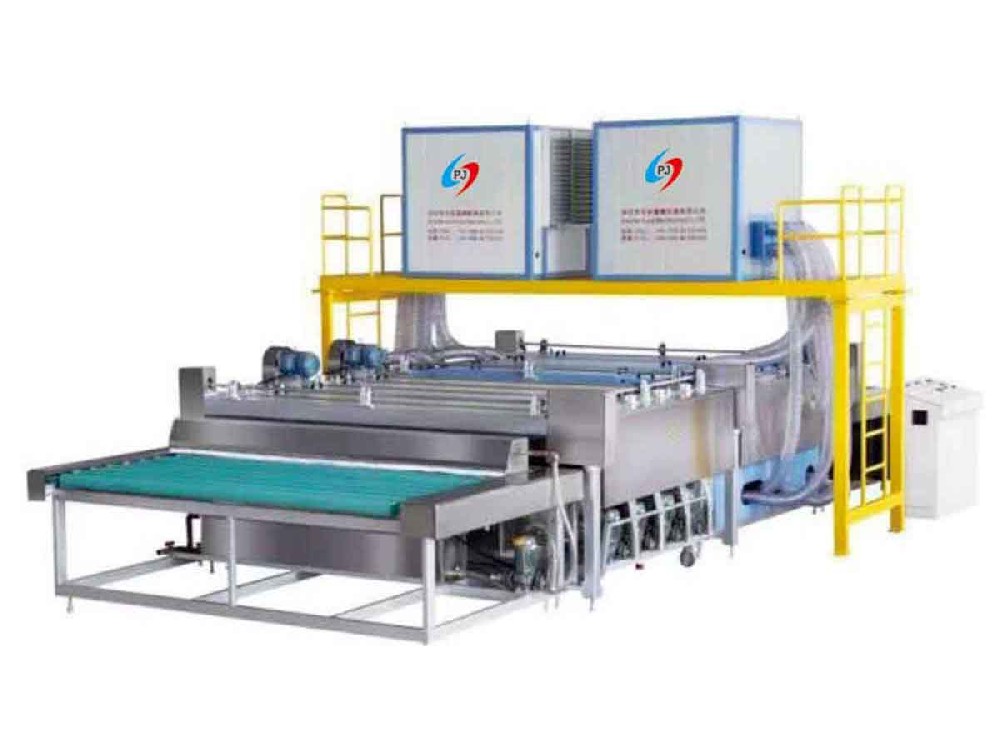 Glass cleaning and drying machine